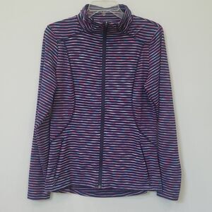 Lolë Jacket Womens sz Large Essential Zip Up Running Pickleball Wicking UPF 50